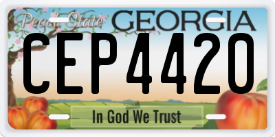 GA license plate CEP4420