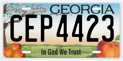 GA license plate CEP4423
