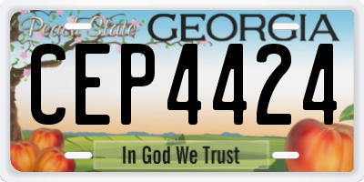 GA license plate CEP4424