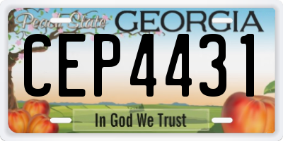 GA license plate CEP4431