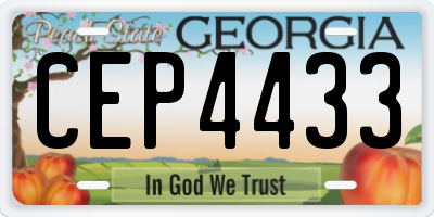 GA license plate CEP4433