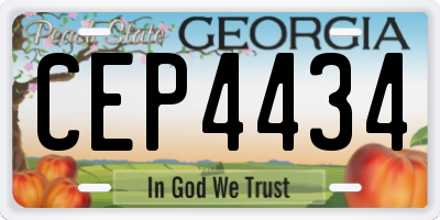 GA license plate CEP4434