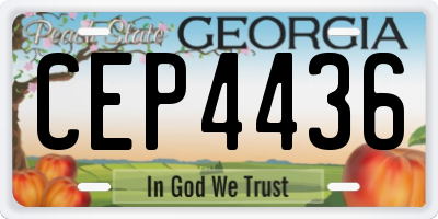 GA license plate CEP4436