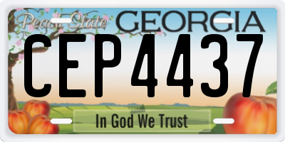 GA license plate CEP4437