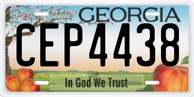 GA license plate CEP4438