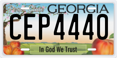 GA license plate CEP4440