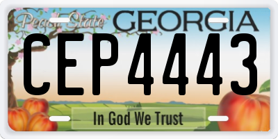 GA license plate CEP4443