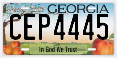 GA license plate CEP4445