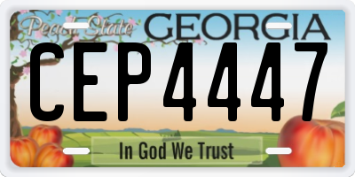 GA license plate CEP4447