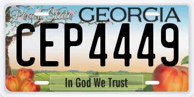 GA license plate CEP4449