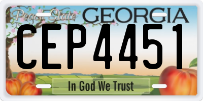 GA license plate CEP4451