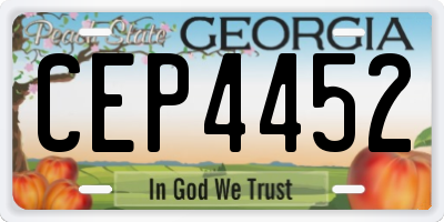GA license plate CEP4452