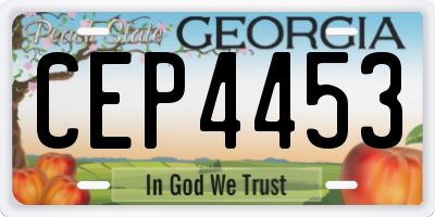 GA license plate CEP4453