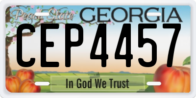GA license plate CEP4457