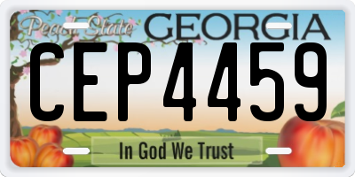 GA license plate CEP4459