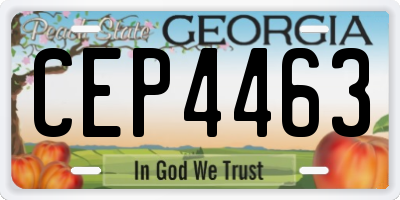 GA license plate CEP4463