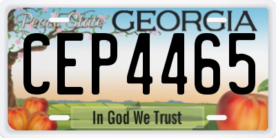 GA license plate CEP4465