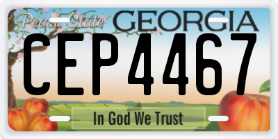 GA license plate CEP4467