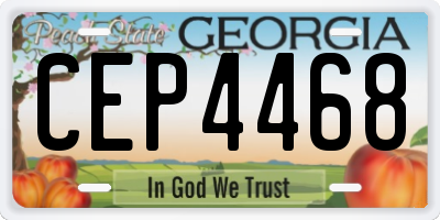 GA license plate CEP4468