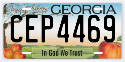 GA license plate CEP4469