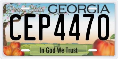 GA license plate CEP4470