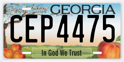 GA license plate CEP4475