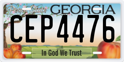 GA license plate CEP4476