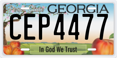 GA license plate CEP4477