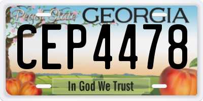 GA license plate CEP4478