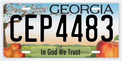 GA license plate CEP4483