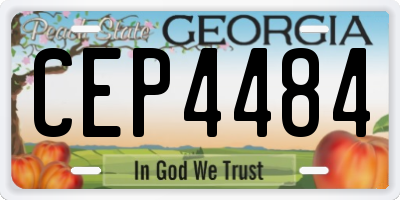 GA license plate CEP4484