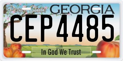 GA license plate CEP4485