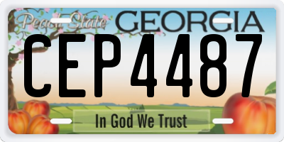 GA license plate CEP4487