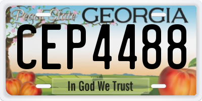 GA license plate CEP4488