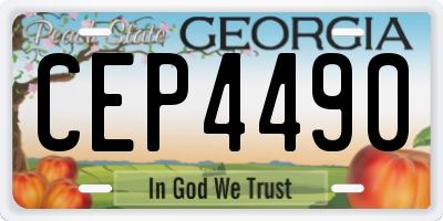 GA license plate CEP4490