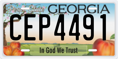 GA license plate CEP4491