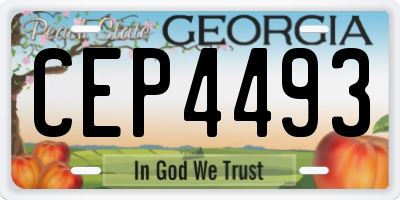 GA license plate CEP4493