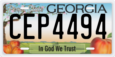 GA license plate CEP4494