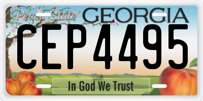 GA license plate CEP4495