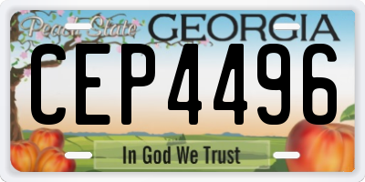 GA license plate CEP4496