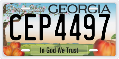 GA license plate CEP4497