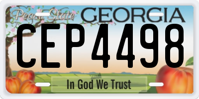 GA license plate CEP4498
