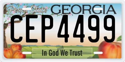 GA license plate CEP4499
