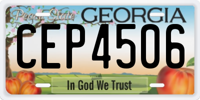GA license plate CEP4506