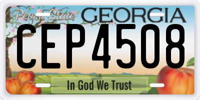 GA license plate CEP4508