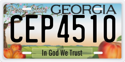 GA license plate CEP4510