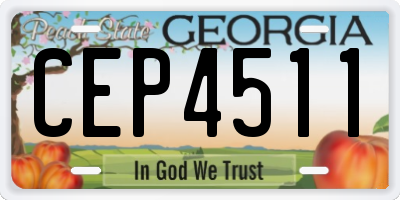 GA license plate CEP4511