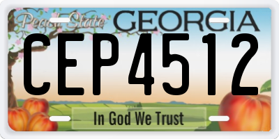 GA license plate CEP4512