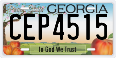 GA license plate CEP4515