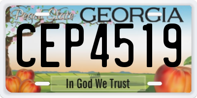 GA license plate CEP4519